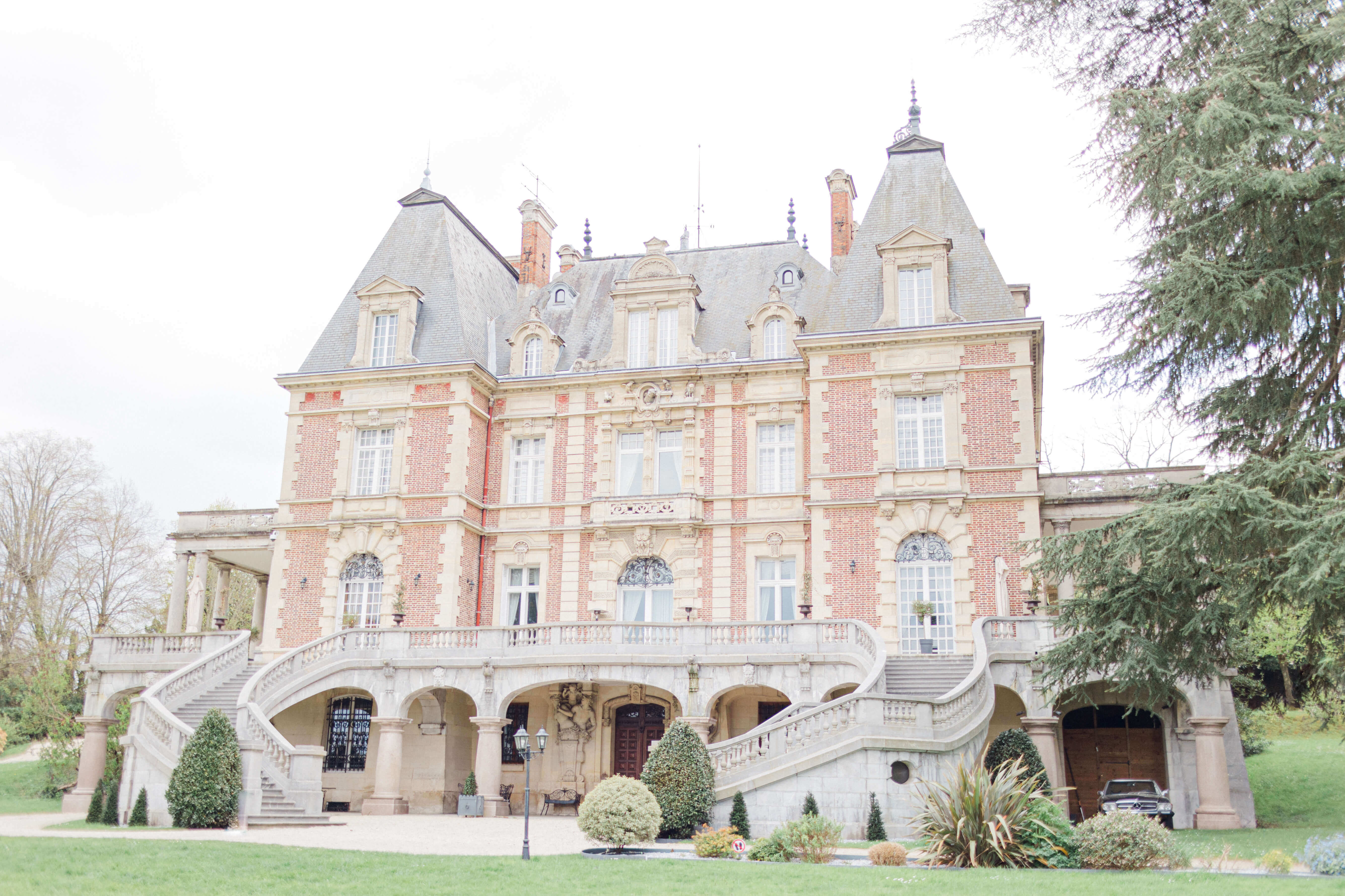 front of Chateau Bouffemont in Paris